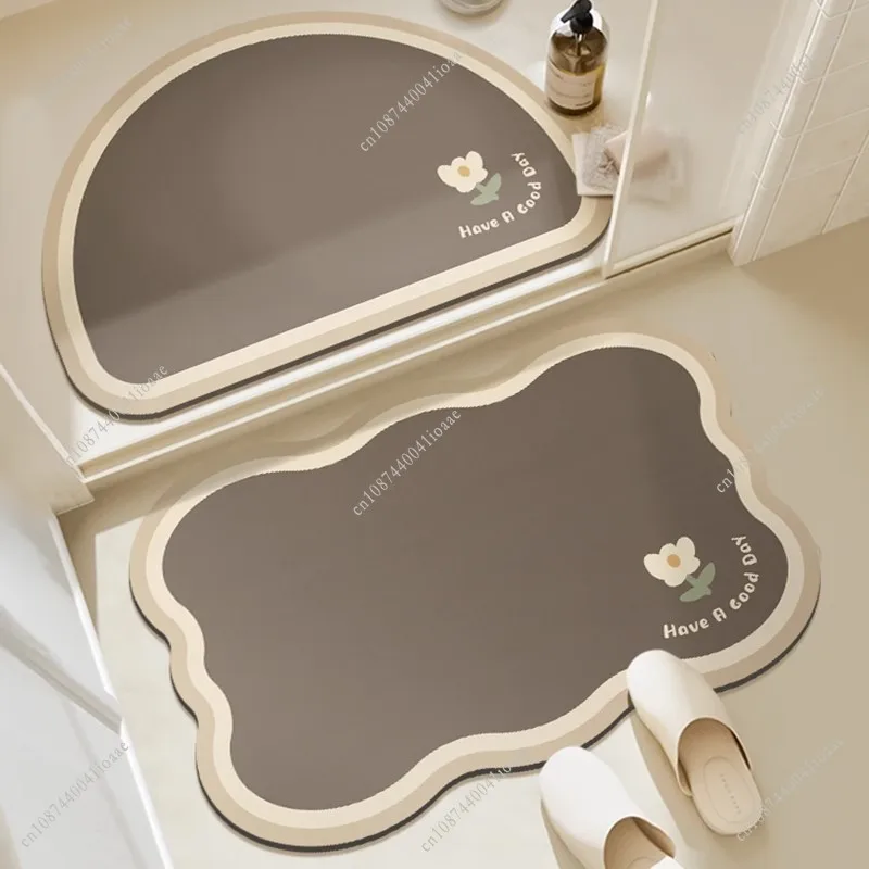 

40*60CM Bathroom Floor Mat Diatom Mud Toilet Carpet Non-Slip & Water-Absorbing Rug Entrance Mat of The Bathroom Kitchen
