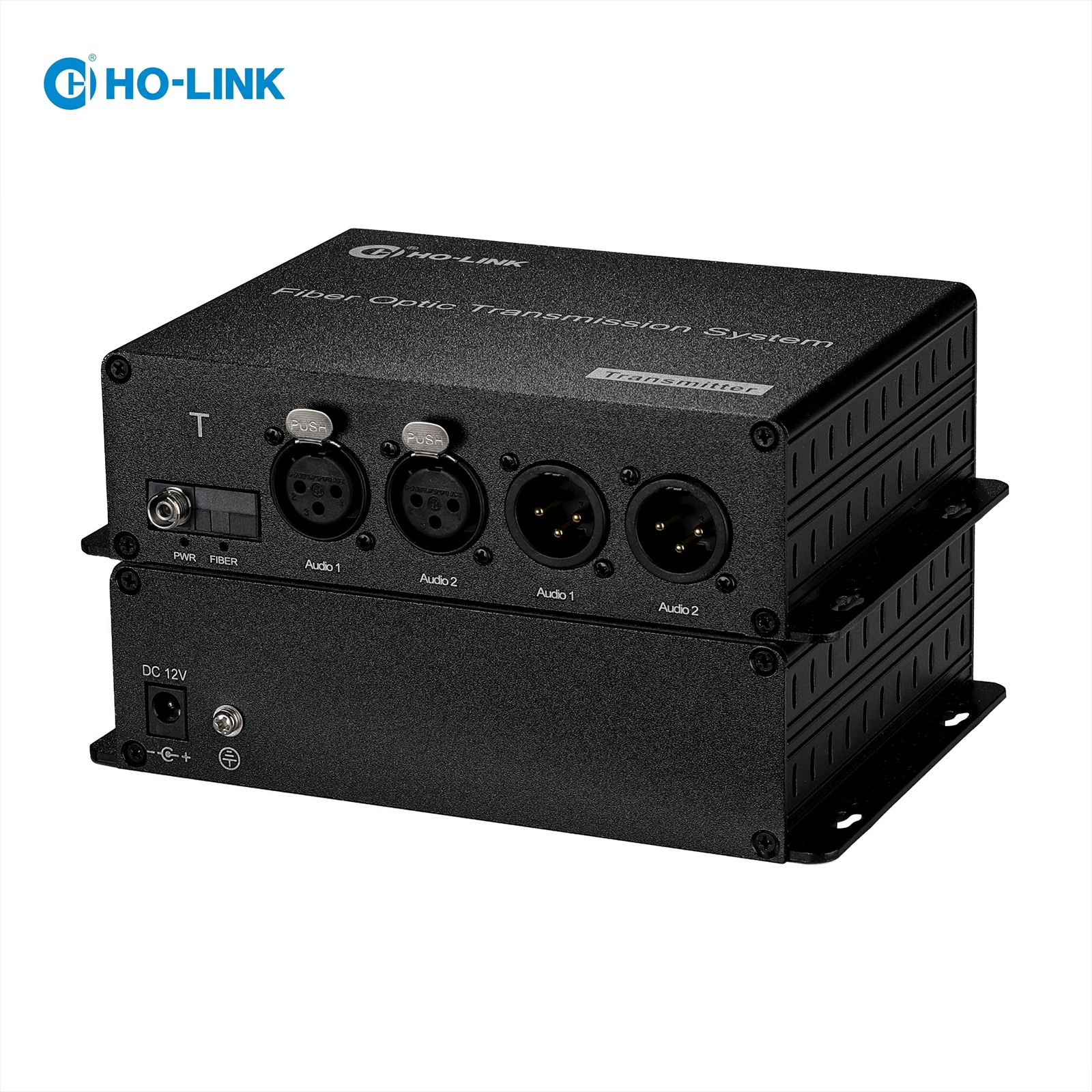 Audio intercom to fiber converter/ broadcast balanced audio(XLR ) over fiber optic Extender 2 channels Bidirectional Transceiver