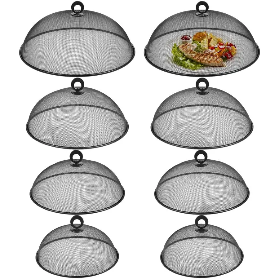 

Металлические сетчатые чехлы для еды (сетки) 14, 12, 11, 10 дюймов, защитные купола от насекомых для фруктов и еды, сетчатые чехлы для тарелок, многоразовые