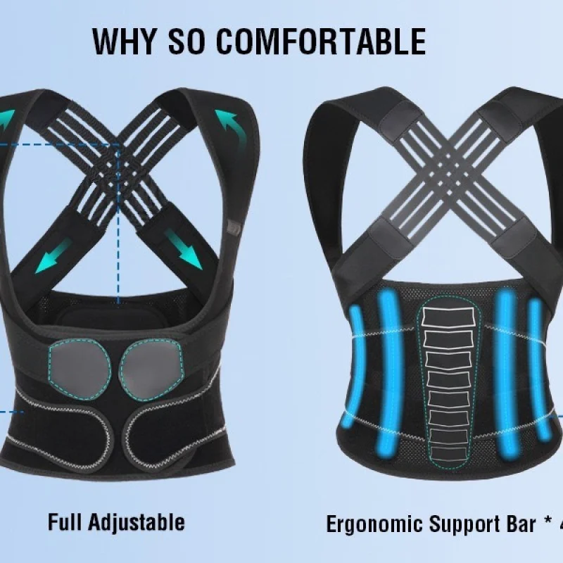 لوح فولاذي مصحح مضاد للحدباء يدعم حزام الخصر القطني للرجال والنساء حزام تصحيح الوضعية غير المرئي يمكن ارتداؤه
