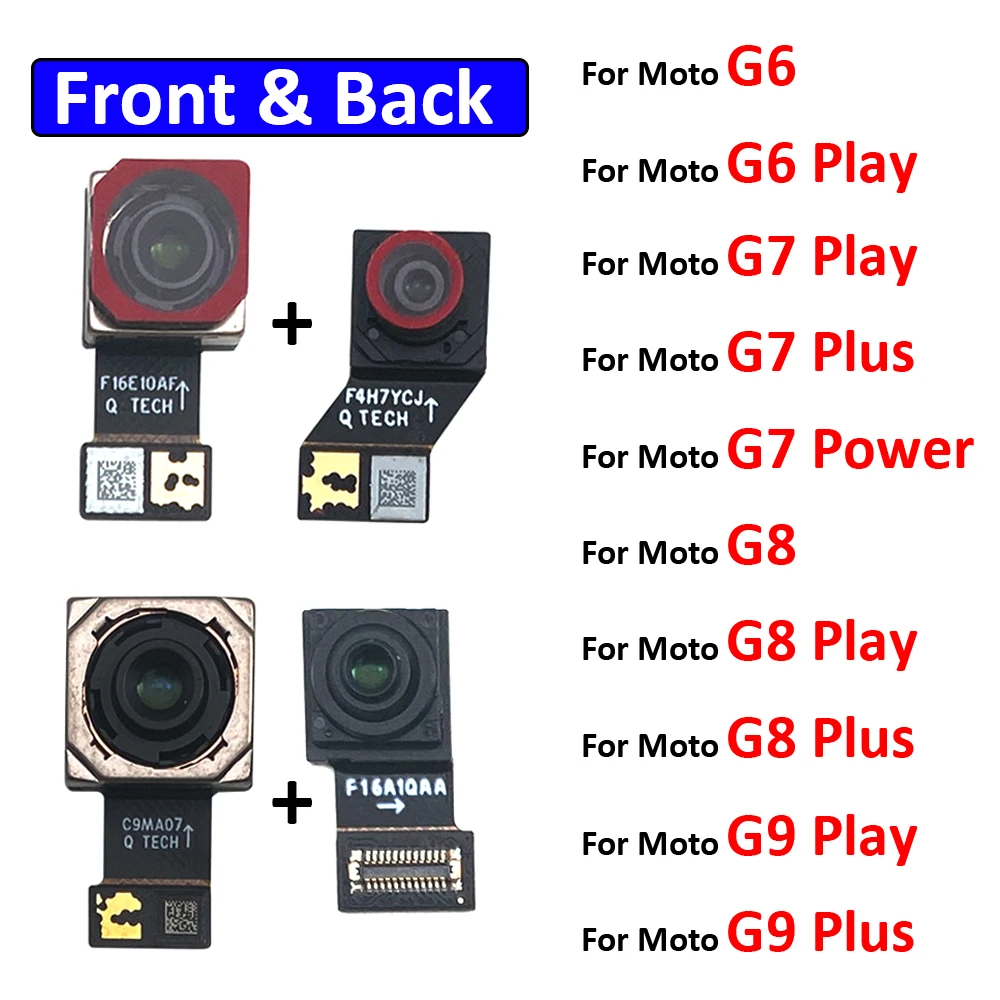 New For Motorola Moto G6 G7 G8 G9 Play Plus Power Front Camera Flex With Back Rear Camera Module Flex Cable