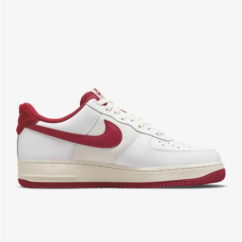 Męskie tenisówki Nike Air Force 1 Low Wygodne noszenie butów na co dzień Klasyczne, wszechstronne modne tenisówki w kolorach czerwono-białych