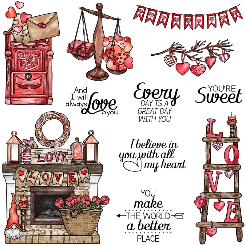 

Valentine's Love Home Decor Clear Stamps DIY Scrapbooking Supplies Silicone Stamp For Card Making Albums Crafts