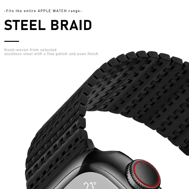 شبكة معدنية مغناطيسية لساعة أبل ، سوار من الفولاذ المقاوم للصدأ لساعة iWatch SE6 5 ، Ultra 2 ، 49 ، 42 ، 44 ، 45 ، 40 ، 41