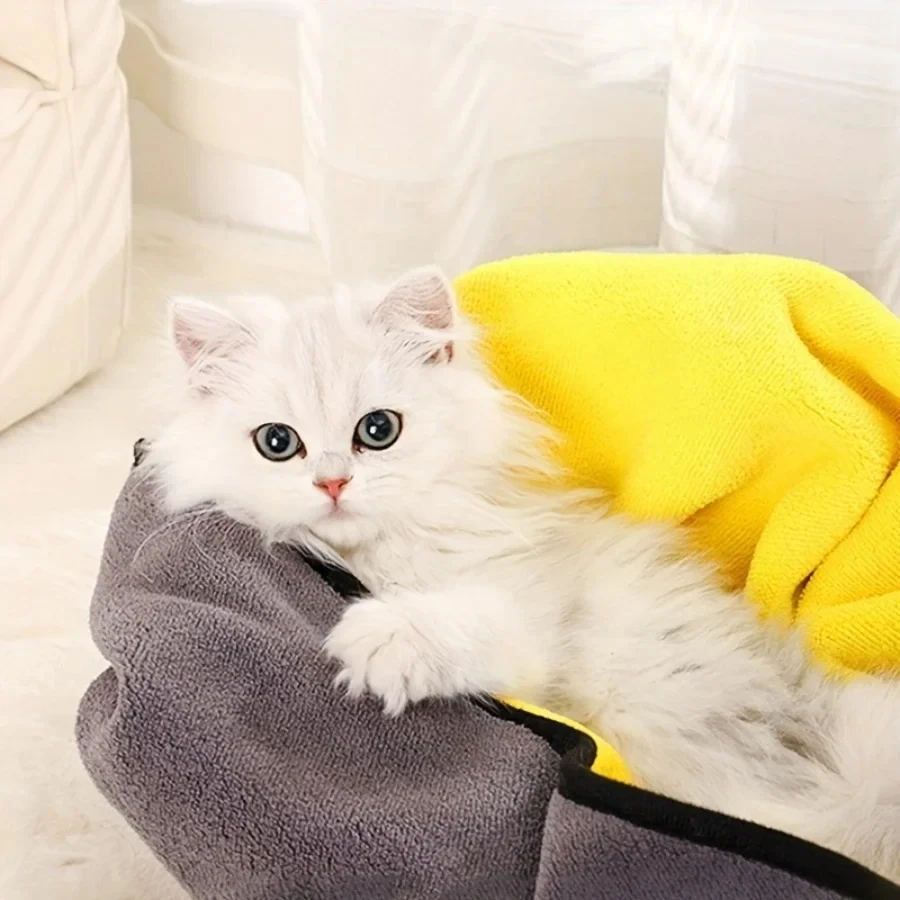 Quick-Drying Pet Towel Absorbent Pet Bath Towel for Dogs Cats Soft Lint-Free Fiber Dog Towels Pet Cat Blanket Pet Supplies