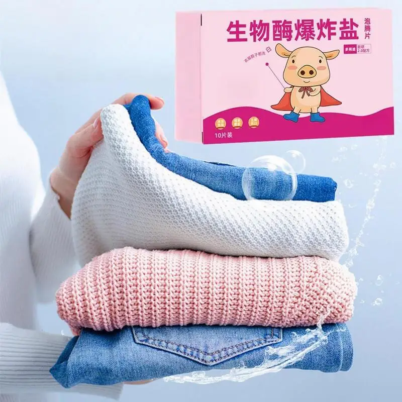 10 Pieces All Purpose Cleaner Multi-Functional Bio-Enzyme Cleaning Tablets Stain Remover Cleaner Bio-Enzyme Explosive Salt