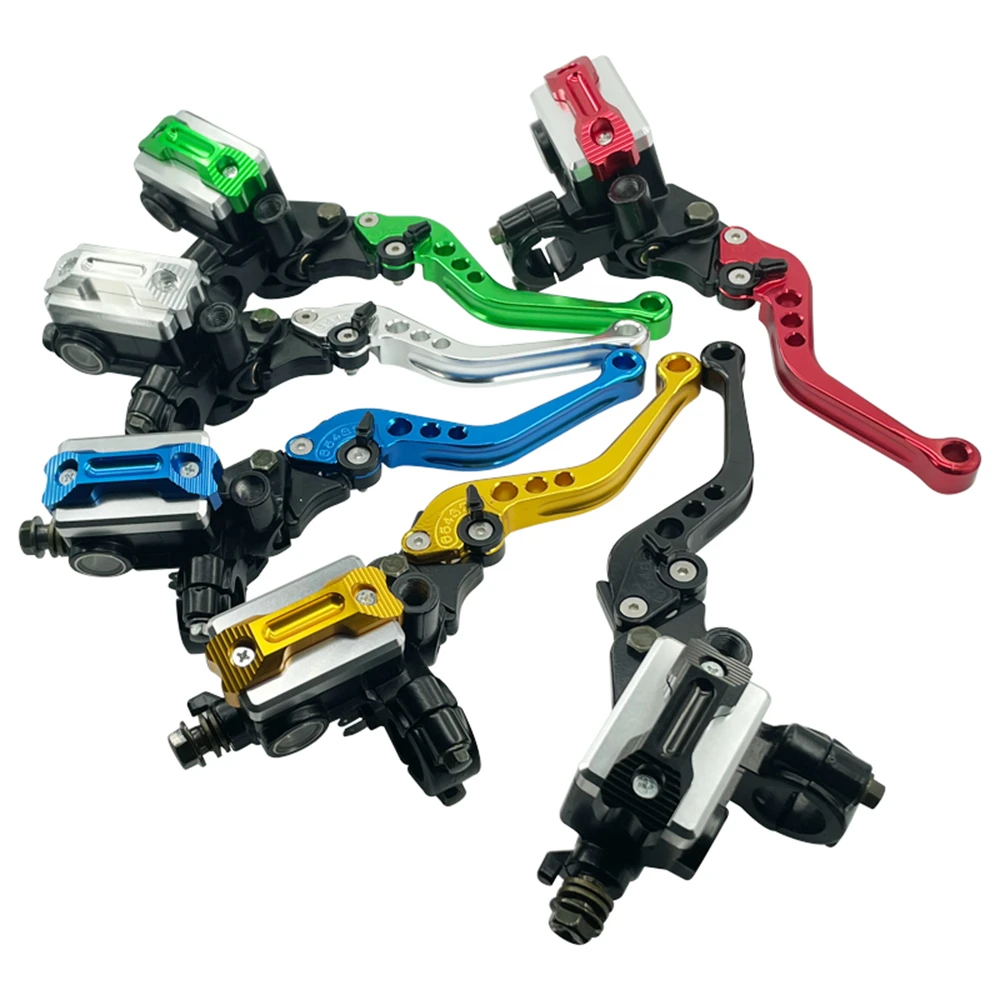 Motorcycle Brake Cable Clutch Line Master Cylinder Brake Lever Set Universal Red Green Blue for Yamaha Suzuki 22mm 7/8