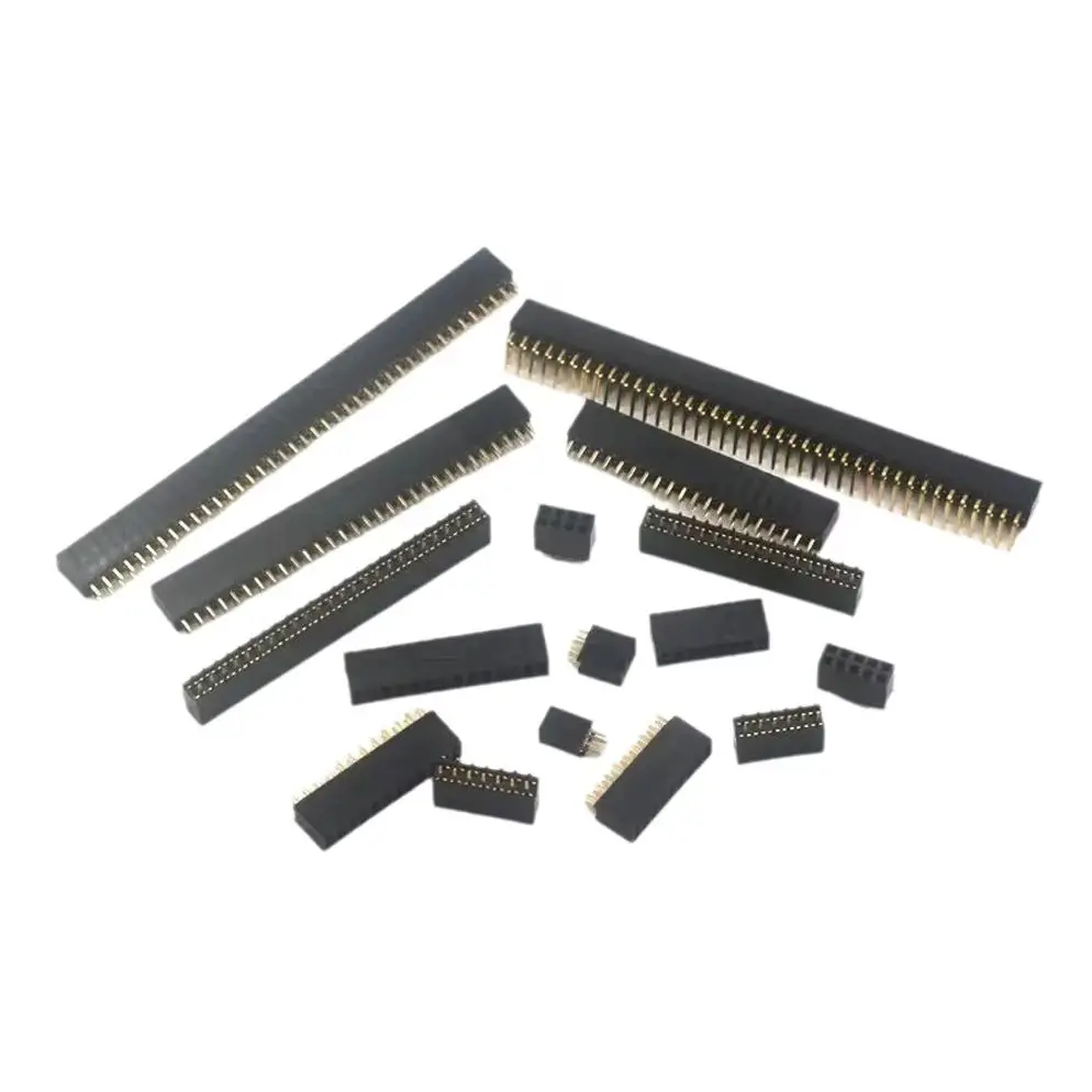 20PCS Double Row Socket/Row Pin/Row Female Header 2.54MM  2*2/3/4/5/6/7/8/9/10/12/14/15/16/20/25/30/40P Straight/Bent Pin