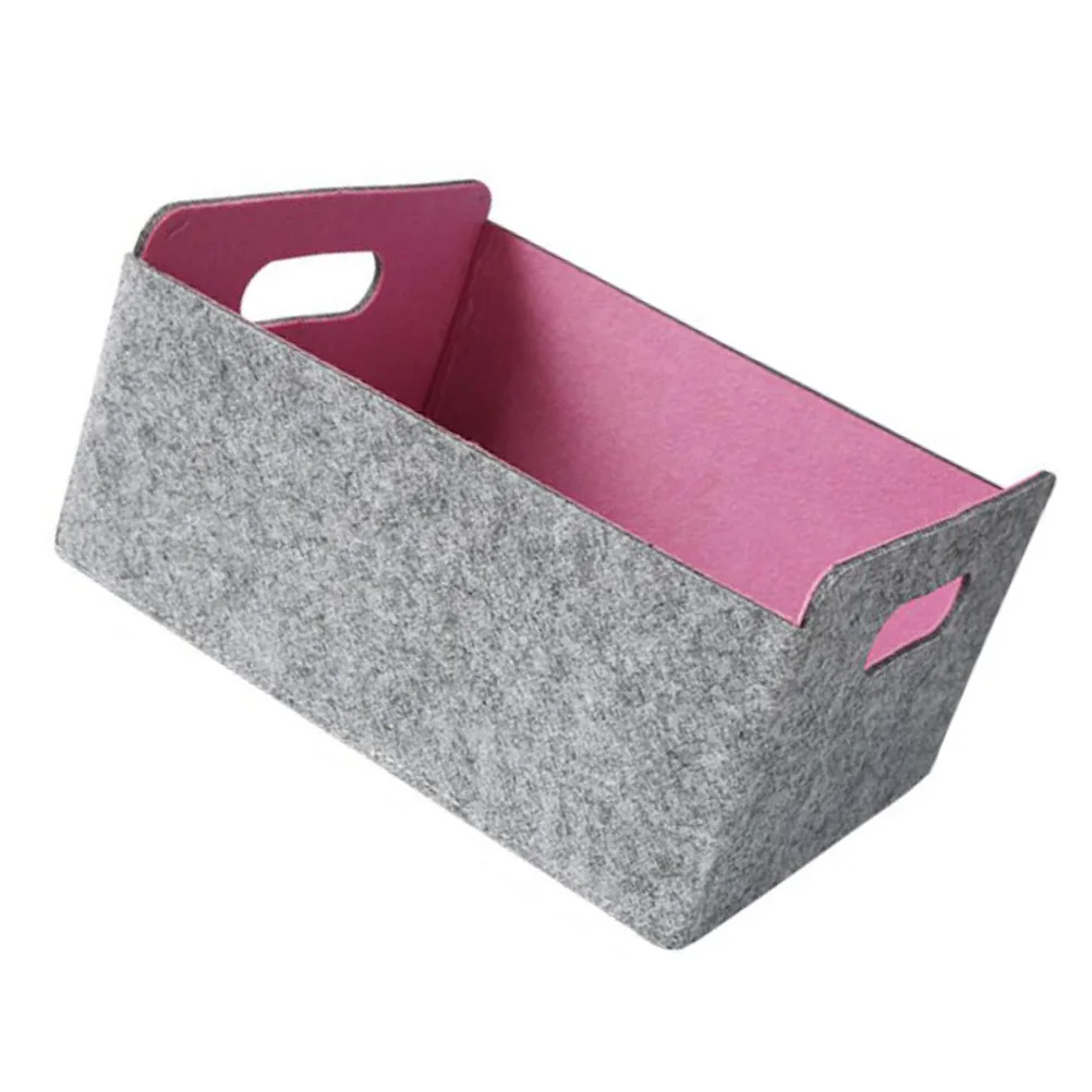 

Felt Storage Basket Foldable Container Home Office Bedroom Living Room Organizer Compact Size Household Solution