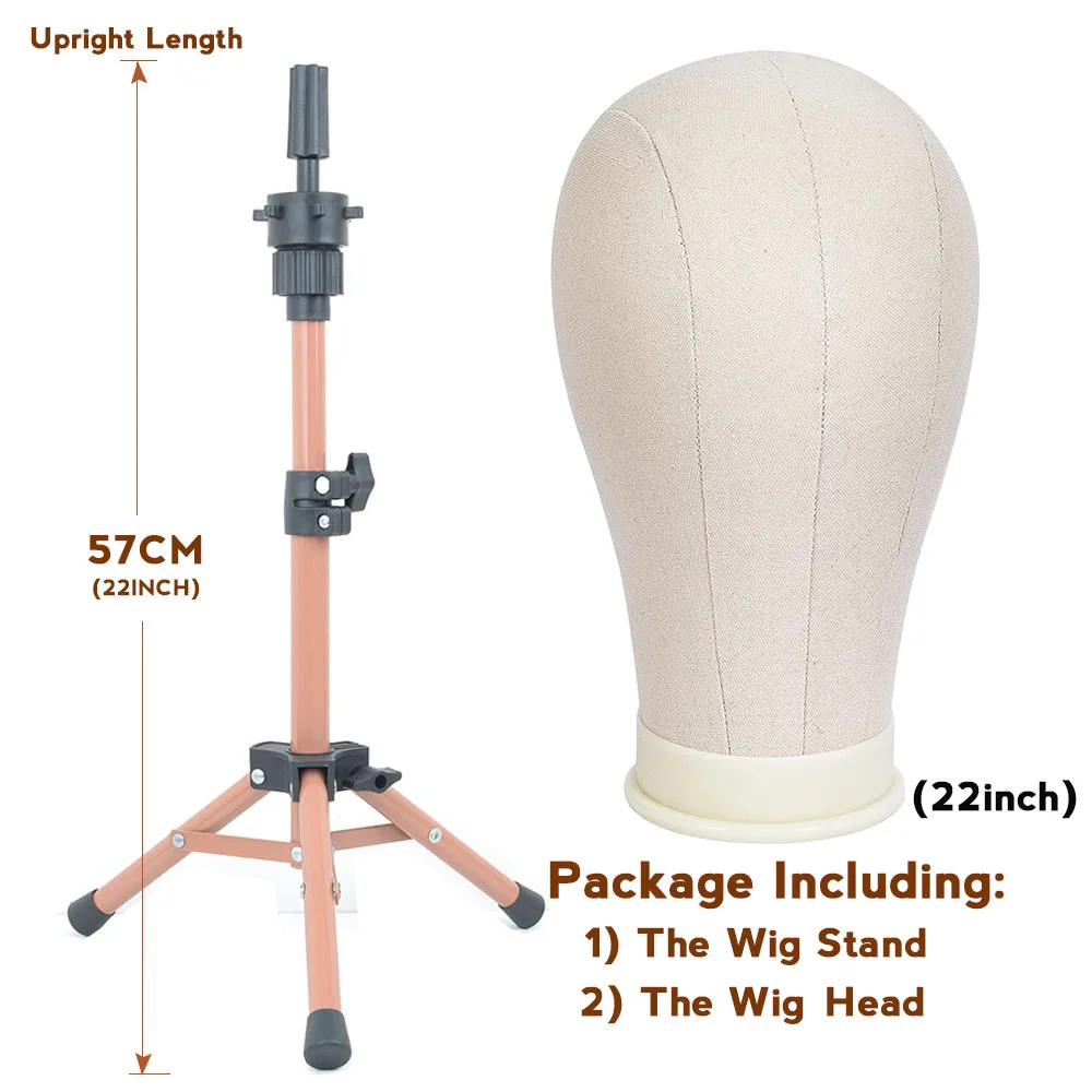 Canvas Wig Stand with Tripod Head