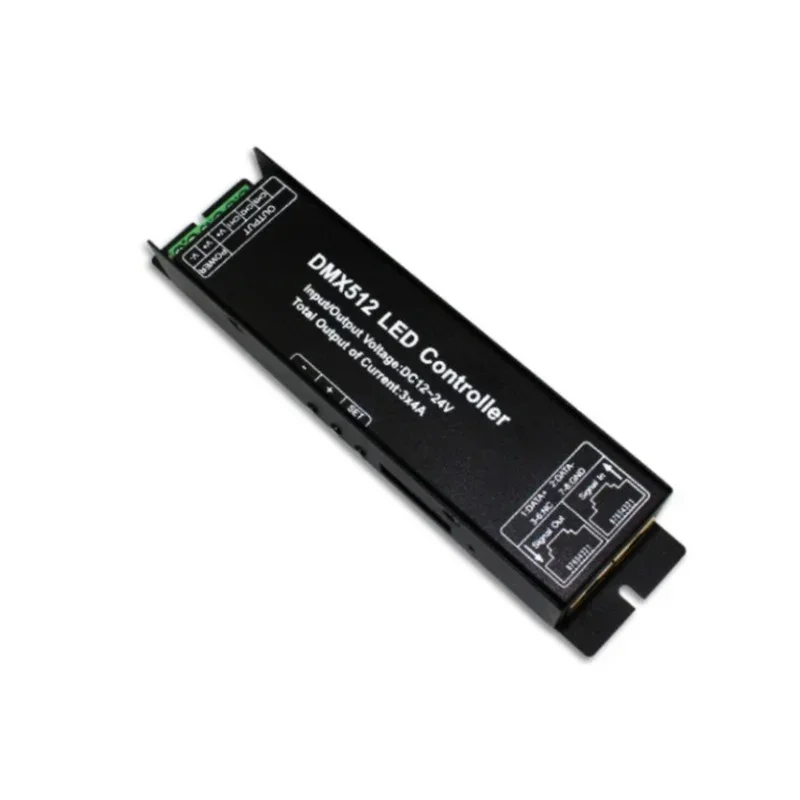Led Controller with Display Digital Tube Dmx512 Decoder Driver Dimmer Dc 12 24V 3X4A for Rgb Led Strip Lights (3 Channel)
