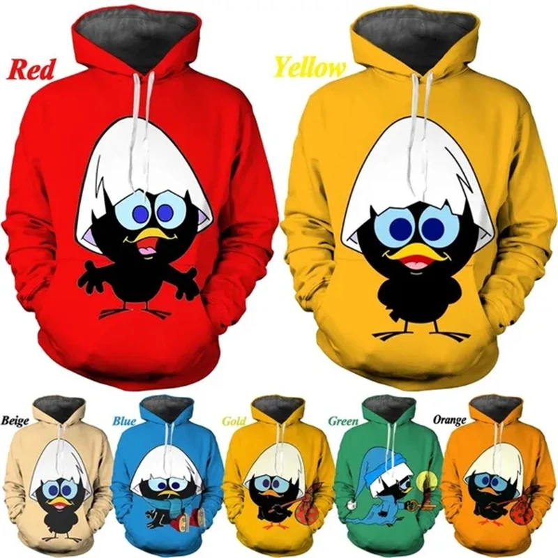 New Fashion Cartoon Calimero 3D Printed Hoodie Men's And Women's Casual Sweatshirt Cute Pullovers Hooded Sweatshirt Streetwear