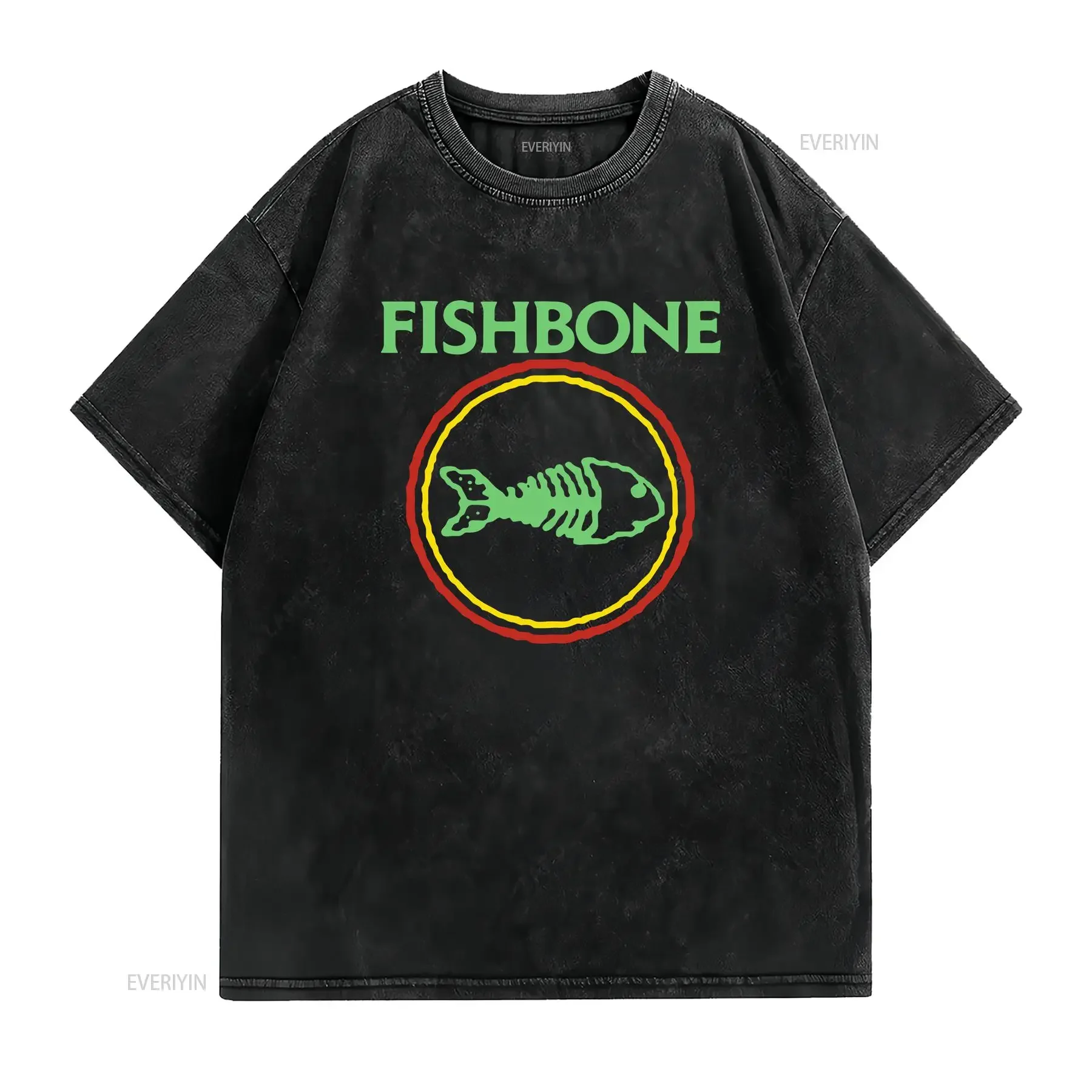 Fishbone T Shirt classic vintage America Rock Music Band Ska Punk Angelo Moore  vintage Washed Unisex Versatile Soft Stretched