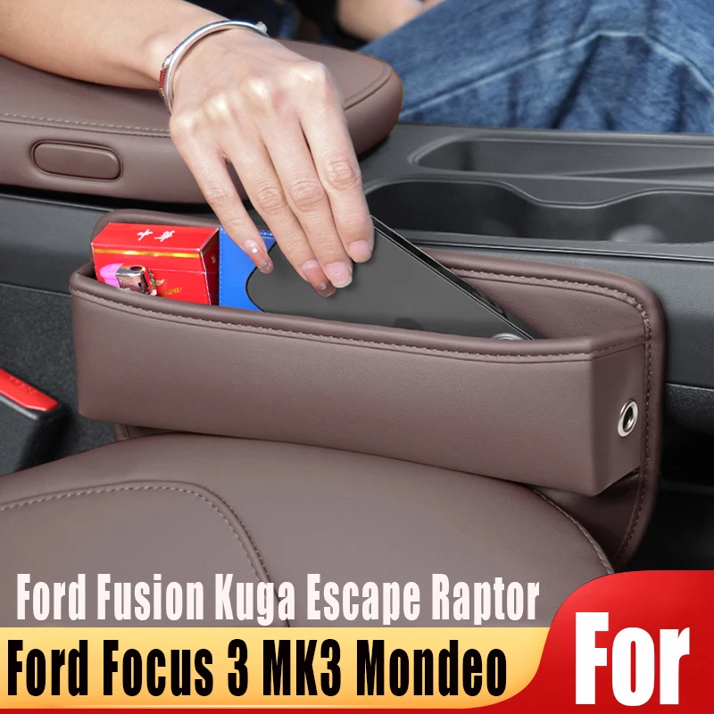 For Ford Focus 3 MK3 Mondeo Fusion Kuga Escape Raptor Car Seat Crevice Storage Box Bag Multifunctional Built-in Pocket Organizer