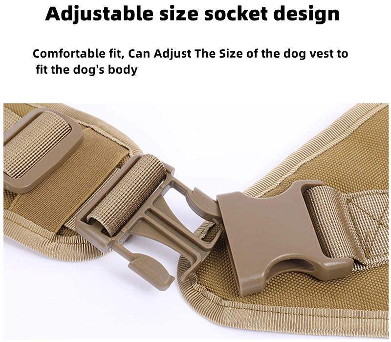 Tactical Dog Harness, Adjustable No-Pull Handle Service Vest Heavy Duty Pet Large Breed, Dog Vest for Training Hunting Walking