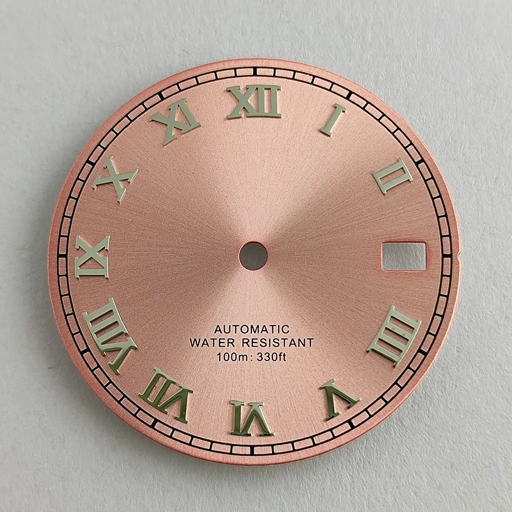 Quadrante rosa da 29 mm NH35/NH36 quadrante dell'orologio adatto per movimenti NH35/NH36 strumento di riparazione accessori per orologi