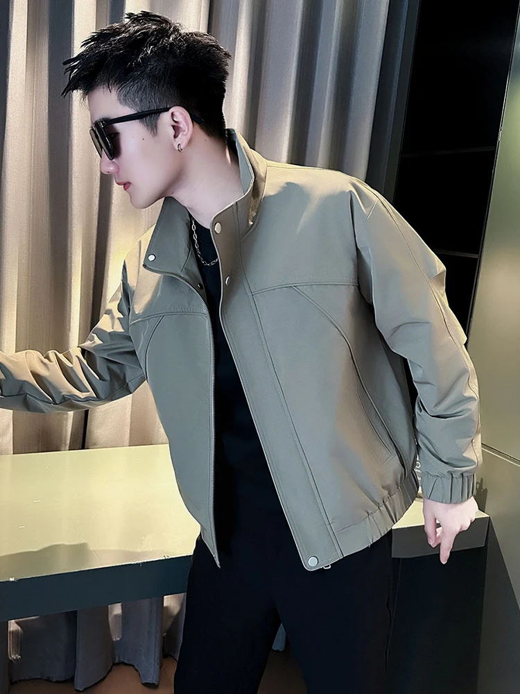 

High-End Design Men's Jaet Stand Collar Casual Spring Autumn 2025 New Sle Haome Windproof Polyester Long Sve Zipper