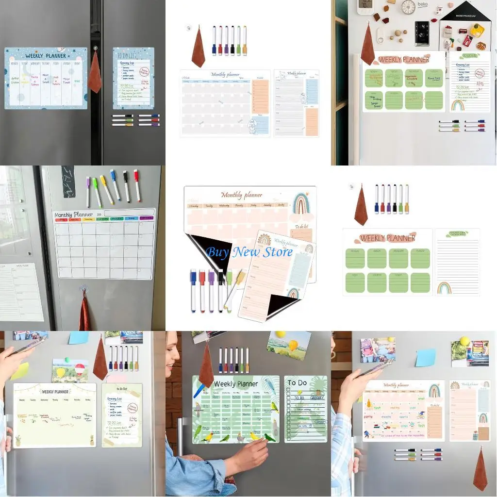 20CE تقويم السبورة المغناطيسية للثلاجة، التقويم المغناطيسي الأسبوعي مخطط الثلاجة التقويم السبورة الشهرية قائمة المهام