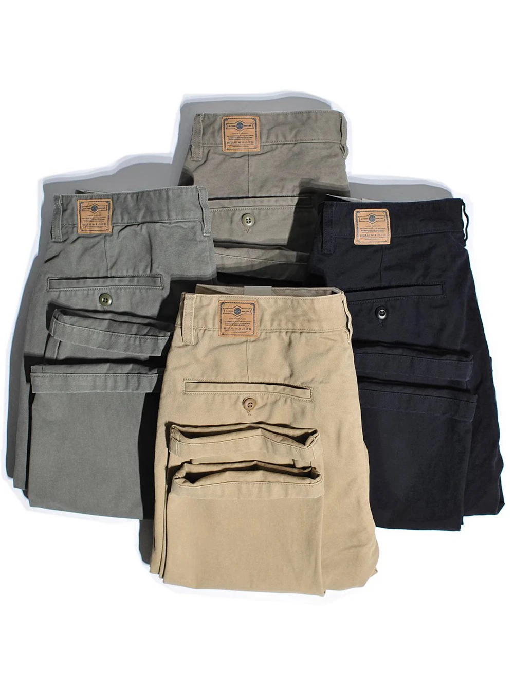 

Thiened American Retro Twill Pure Cotton CHINO Pants Straight Leg Workwear Casual Trousers for Men Khaki Color Autumn Season