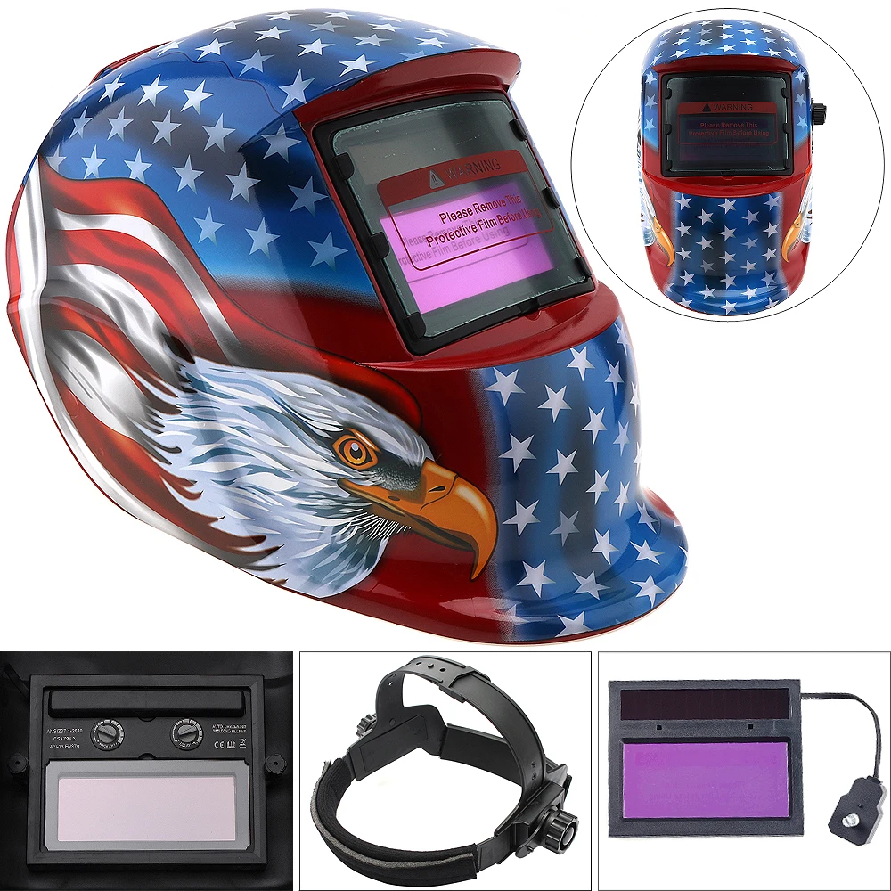 Welding Helmet Large View Solar Power Auto Darkening Welding Mask Working Protection For Arc Weld Grinding Cut