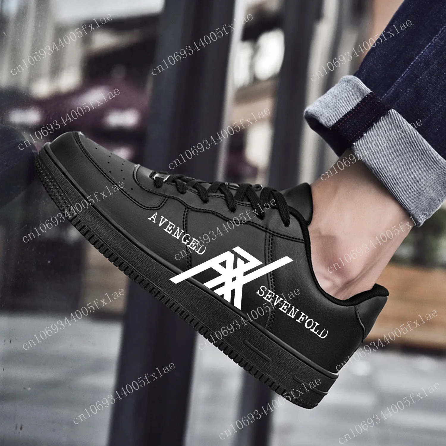 Avenged Sevenfold A7X AF-Zapatillas deportivas de baloncesto para hombre y mujer, zapatos planos de alta calidad con cordones de malla personalizados