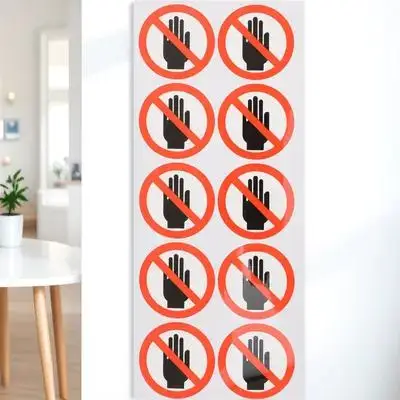 

No Touching Sticker Safety Warning Labels Adhesive Decal Do Not Sign Machine Caution Danger Device Security Wall Label Stickers