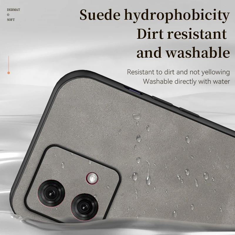 360 °   حافظة حامل دوارة بدرجة لهاتف موتورولا موتو إيدج 60 فيوجن 50 الترا 40 نيو 30 غطاء خلفي من جلد الغنم