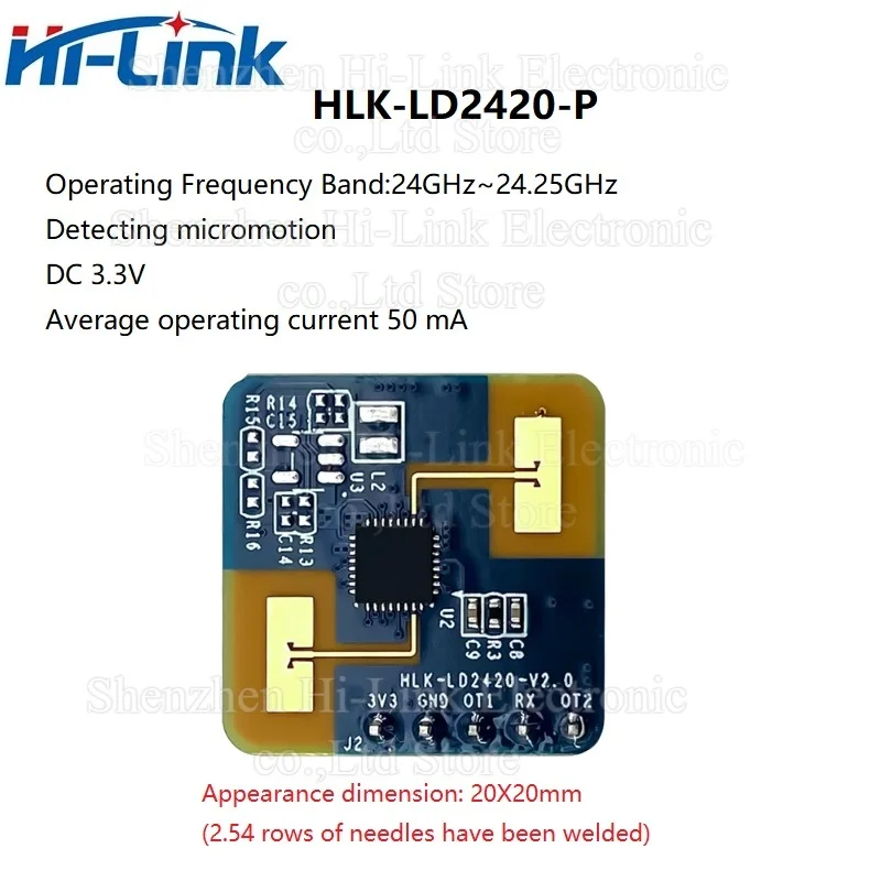 5pcs Free Shipping 24Ghz HLK LD2420 Millimeter Wave Radar Human Presence Sensing Module 3.3V  distance 8 m Intelligent Sensor