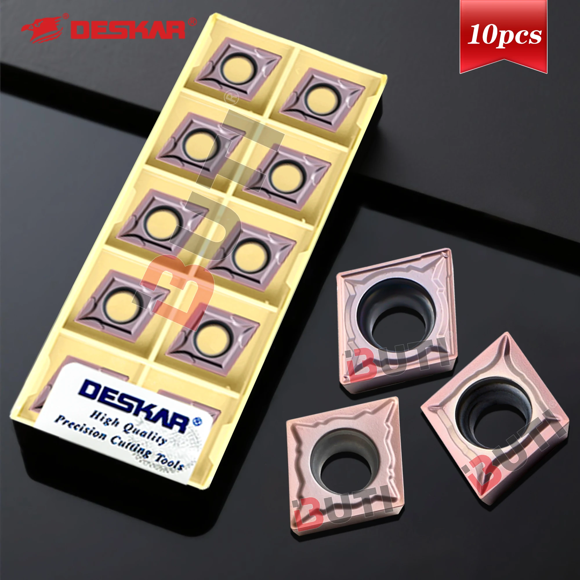 

DESKAR 100% Original Inner Hole Turning Blades Stainless Steel Lathe Turning Tools CCMT060204-GM/09T304-MP LF6018 Rhombus Insert