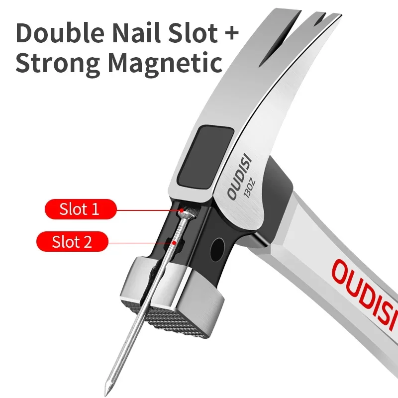 Automatic Nail Suction Hammer Multifunction Steel Hammer Hand Tool Magnetic Claw Hammer for Woodworking Non-slip Shockproof