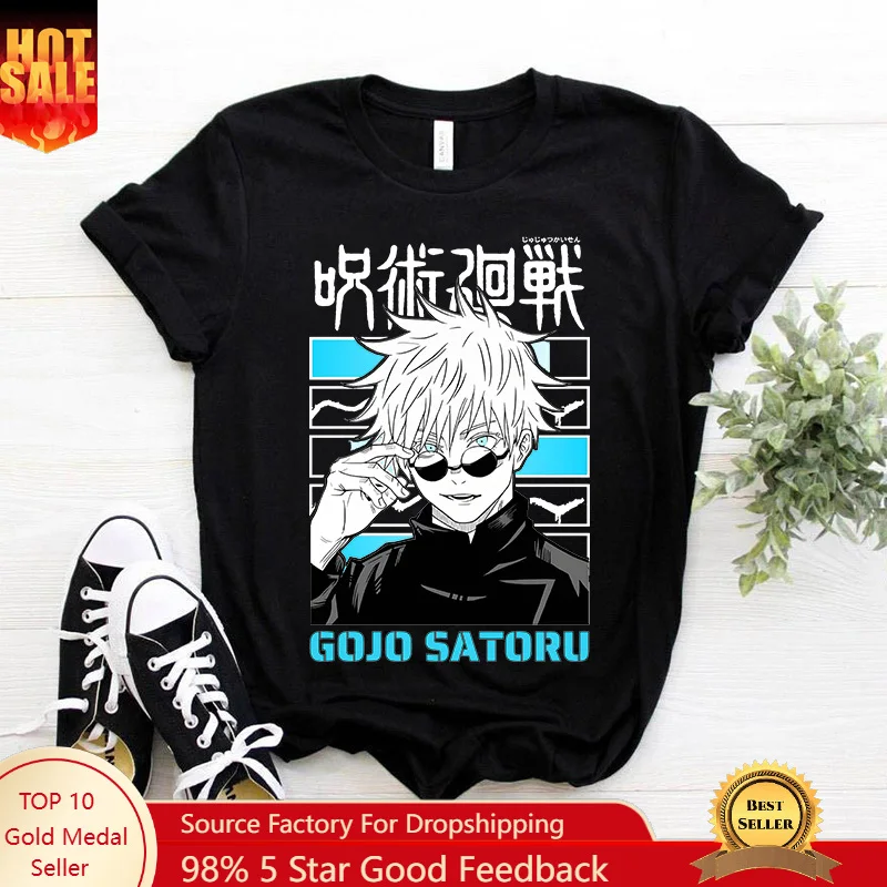 

Japanese Manga Gojo Satoru T Shirt Men Tops Jujutsu Kaisen Anime T-shirt Unisex Harajuku Kawaii Short Sleeve Tee Summer Tops Y2k