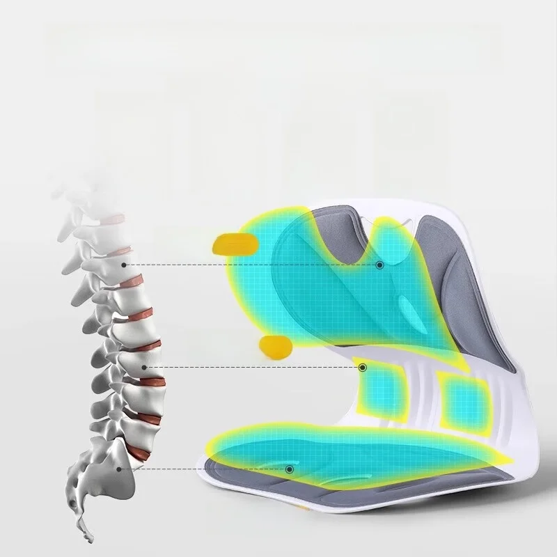  Ergonomic Back Support Cushion  Pad Corrects Posture Relieves Back Pain Ideal for Long Time Sitting Home Use