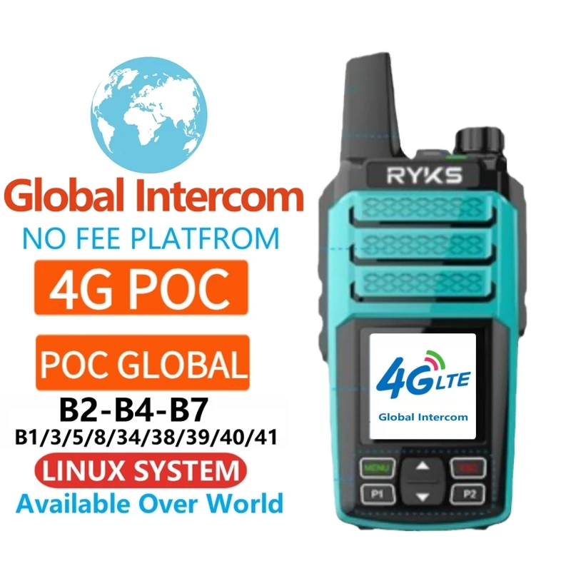 Global-Intercom 4G PoC Internet Two-Way Radio MINI Sim Card walkie talkie long range 5000km pair (no fee) Intercom platform