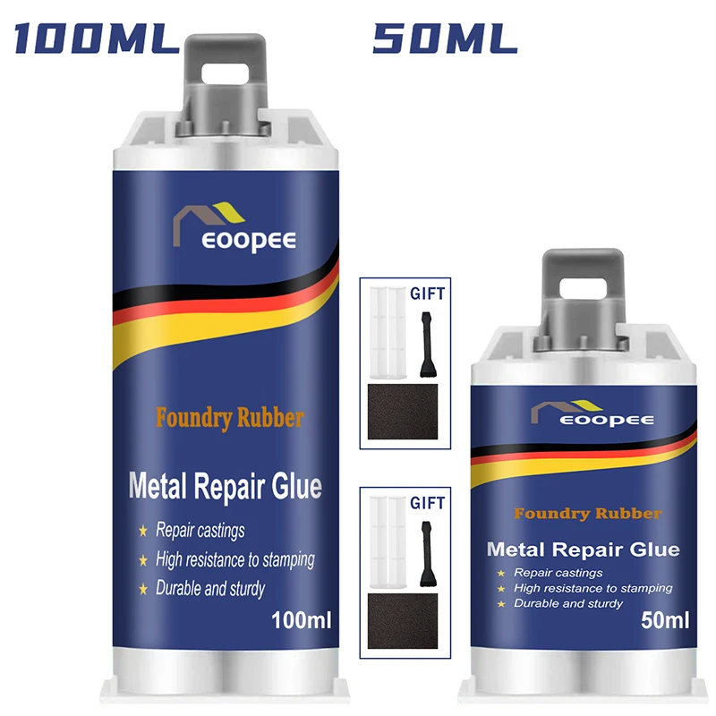 Hochfester Epoxidkleber für die Metallreparatur, hitze- und kältebeständiger Schweißkleber, Leckreparaturwerkzeug, Metallreparaturpaste, 15 g/50 ml/100 ml