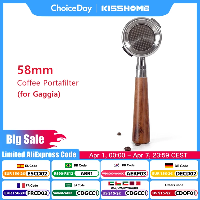 

Портативный фильтр для кофе без дна 58 мм для GAGGIA, Классическая сменная кофеварка для бариста, эспрессо, оборудование для кафе