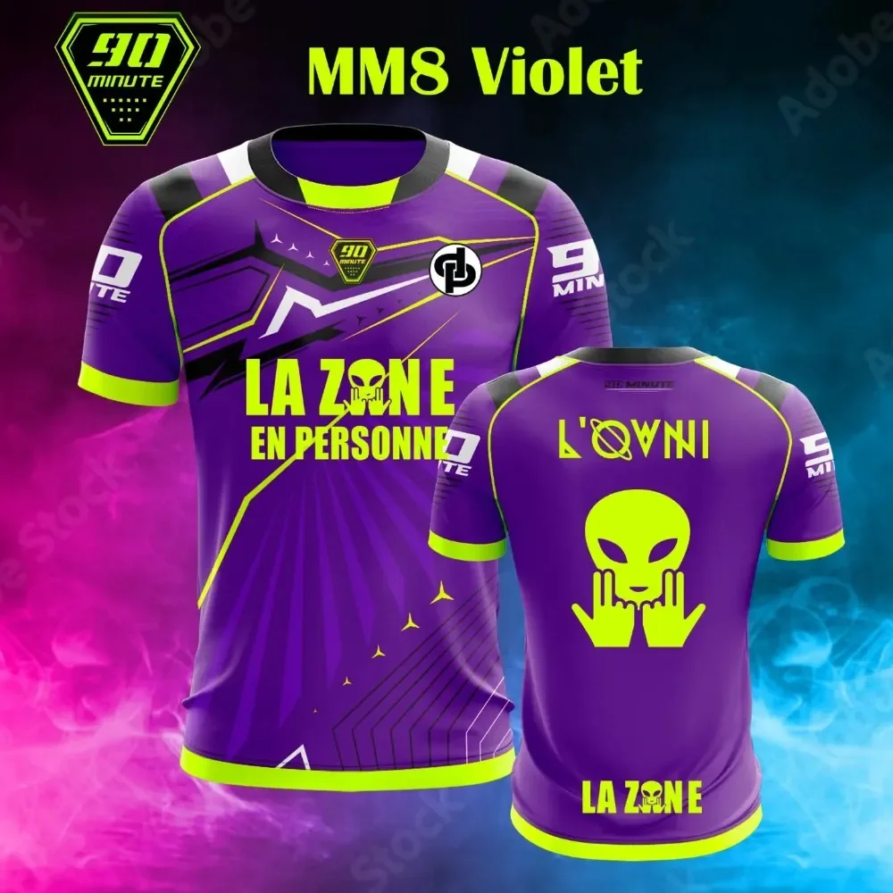 T-shirt de sport respirant à séchage rapide pour hommes, impression 3D, mode moteur MM8-90 minutes, maillot de course, uniforme d'entraînement d'équipe, manches courtes