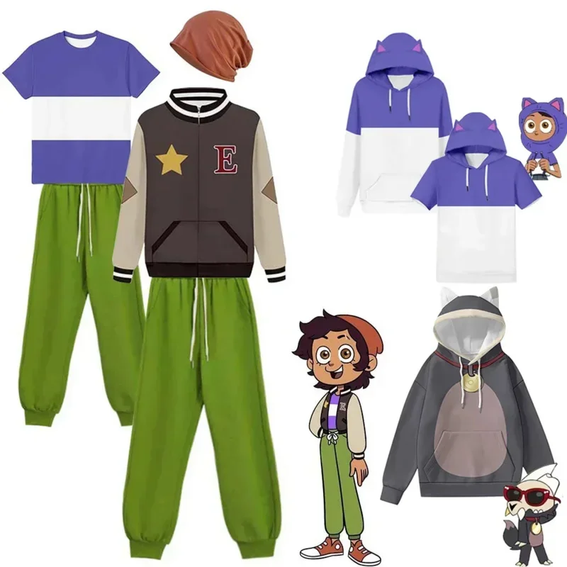 The Owl Cosplay House Luz Zip Up Baseball Jacket Coat Hat Trousers Suits for Unisex Adult Kids Costume Hoodie Sweatshirt