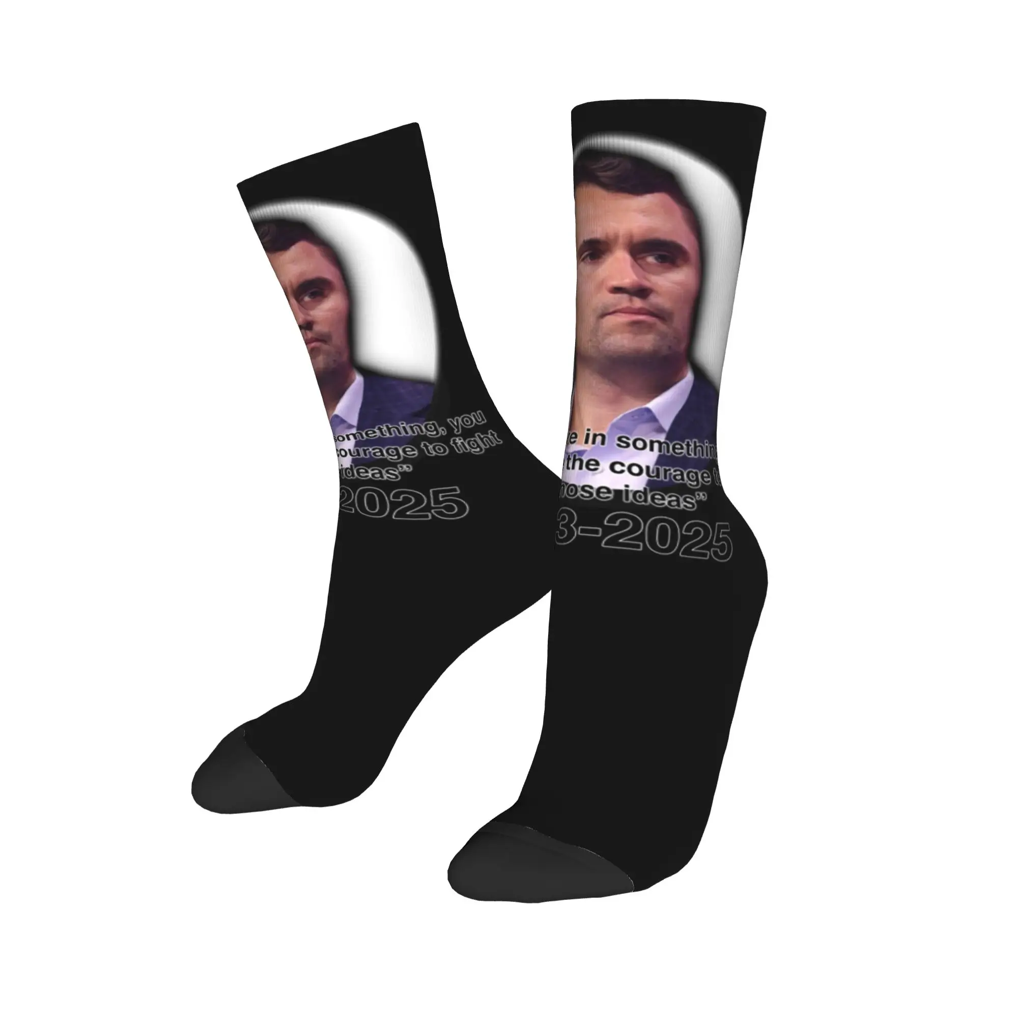 Funny Justice for Charlie Kirk  Basketball Socks Legends Never Die Polyester Crew Socks for Women Men Sweat Absorbing,
