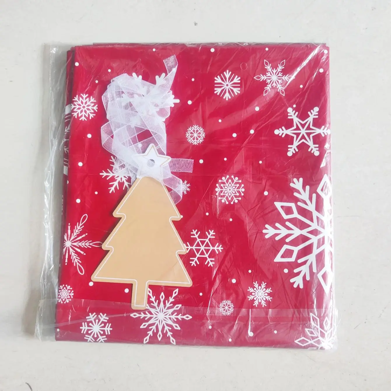 101x178 سنتيمتر كبيرة العملاق حقيبة عيد الميلاد سانتا كلوز ضخمة هدية حقيبة التخزين ندفة الثلج الأحمر البلاستيك شجرة عيد الميلاد بالون حقيبة النقل