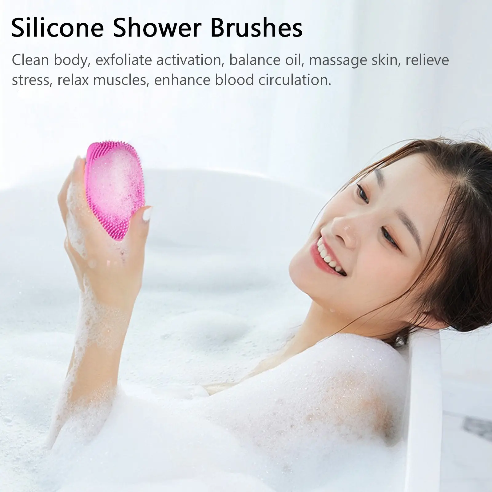 

Набор из 3 силиконовых щеток для душа: массажер-скрабер для тела, отшелушивающий, для всех возрастов, включая младенцев и пожилых людей, с возможностью настенного крепления