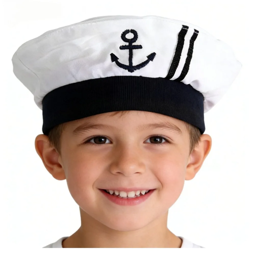 

Kids Navy Cap Sailor Hat 2 Colors Adjustable Cotton Children Headwear Fashion Accessories