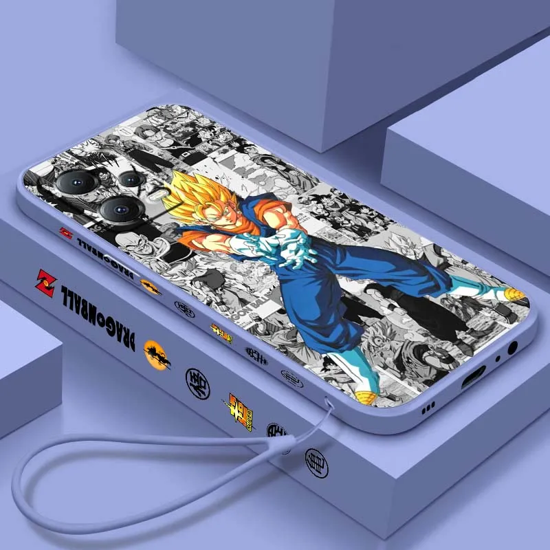 

Super Vegeta Goku Dragon Ball For Xiaomi Redmi Note 14 13 12 12S 11 11S Pro Plus 4G 5G Liquid Left Rope Soft Cover Phone Case