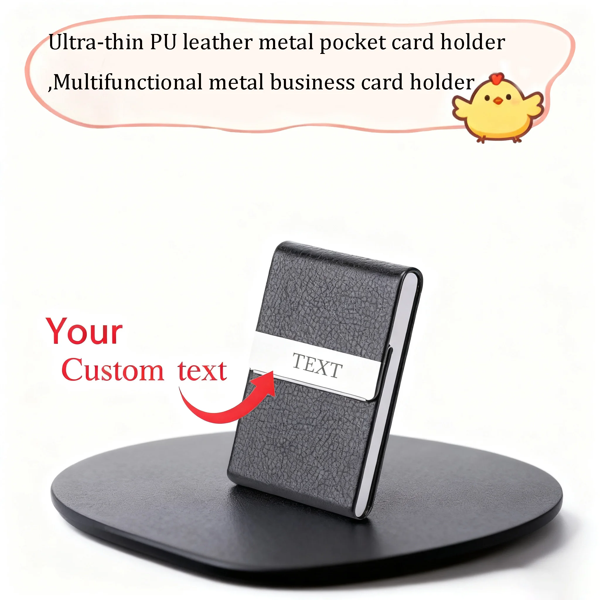 

Customized Personalized Business Card Holder Ultra-thin PU Leather Metal Pocket Card Holder Multifunctional Card Holder Box