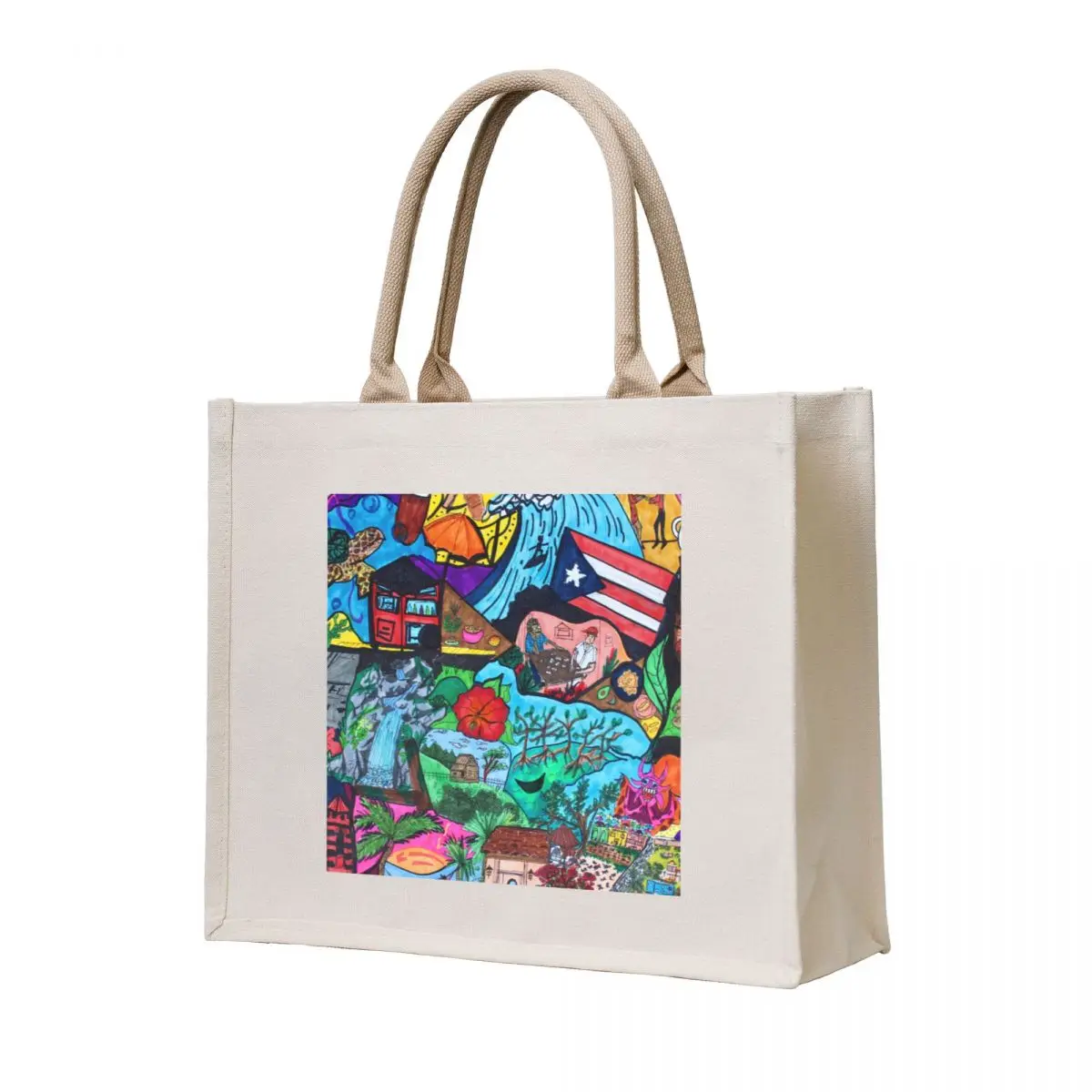 

Puerto Rico Collage Tote Bag Reusable bags shoping bag canvas tote bag Women bags