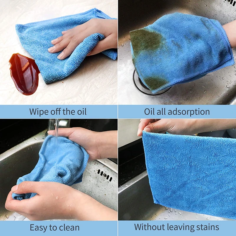 5Pcs/Pack Microfiber Dust Cleaning Cloth,Absorbs Kitchen Towel,Multifunctional Cleaning Rag for Kitchen,Household Cleaning Tools