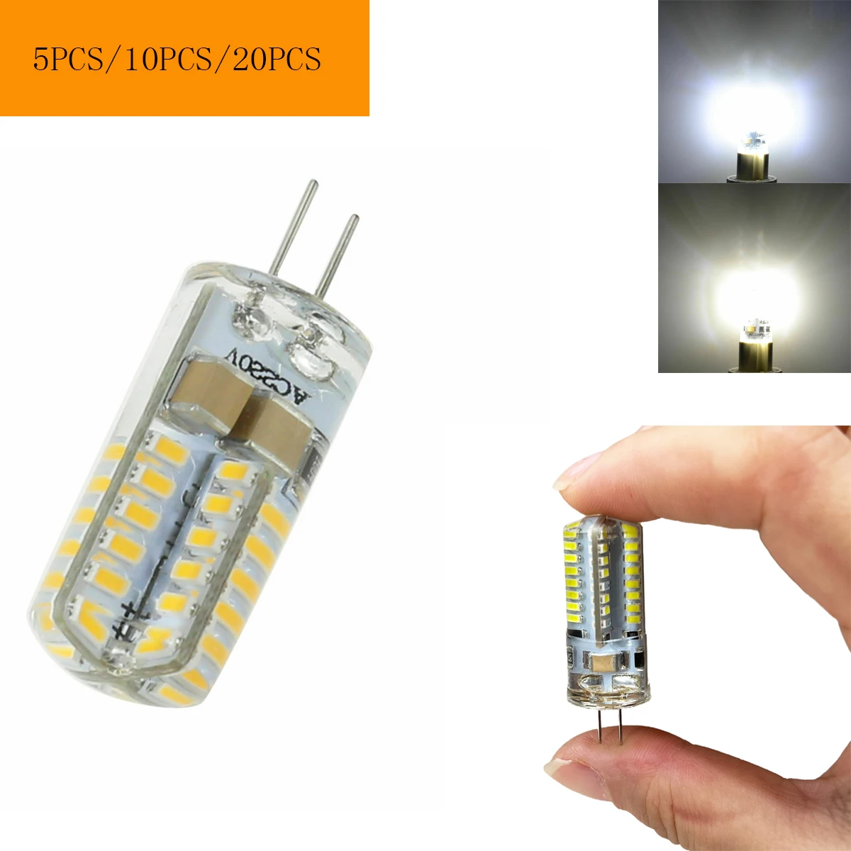 

5/10/20X Mini G4 Led Light Bulbs Chandelier Decorative Bombillas Daylight Silicone Lighting Halogen Saving 2835 Corn Lamp For 2w