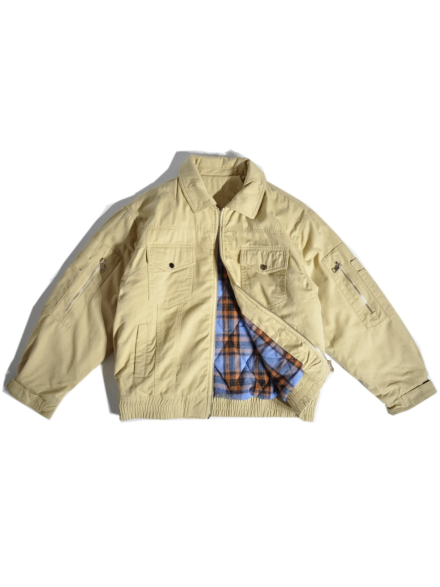 

Retro American Barn Loose ape Harrington Collar Cotton Jaet Detroit Workwear Cotton Coat Men's Outerwear Casual Sle