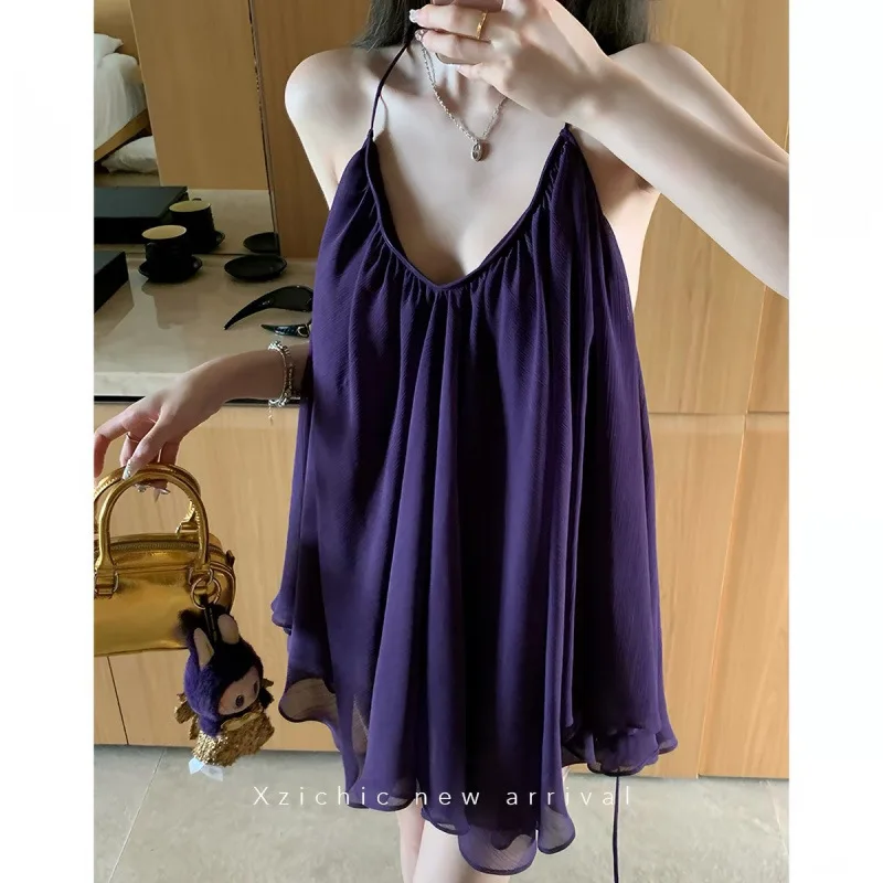 

2026 New Summer Elegant French V Neck Cami Top Chiffon Sleeveless Vest Women Aesthetic Fairy Style Casual Daily Blouse