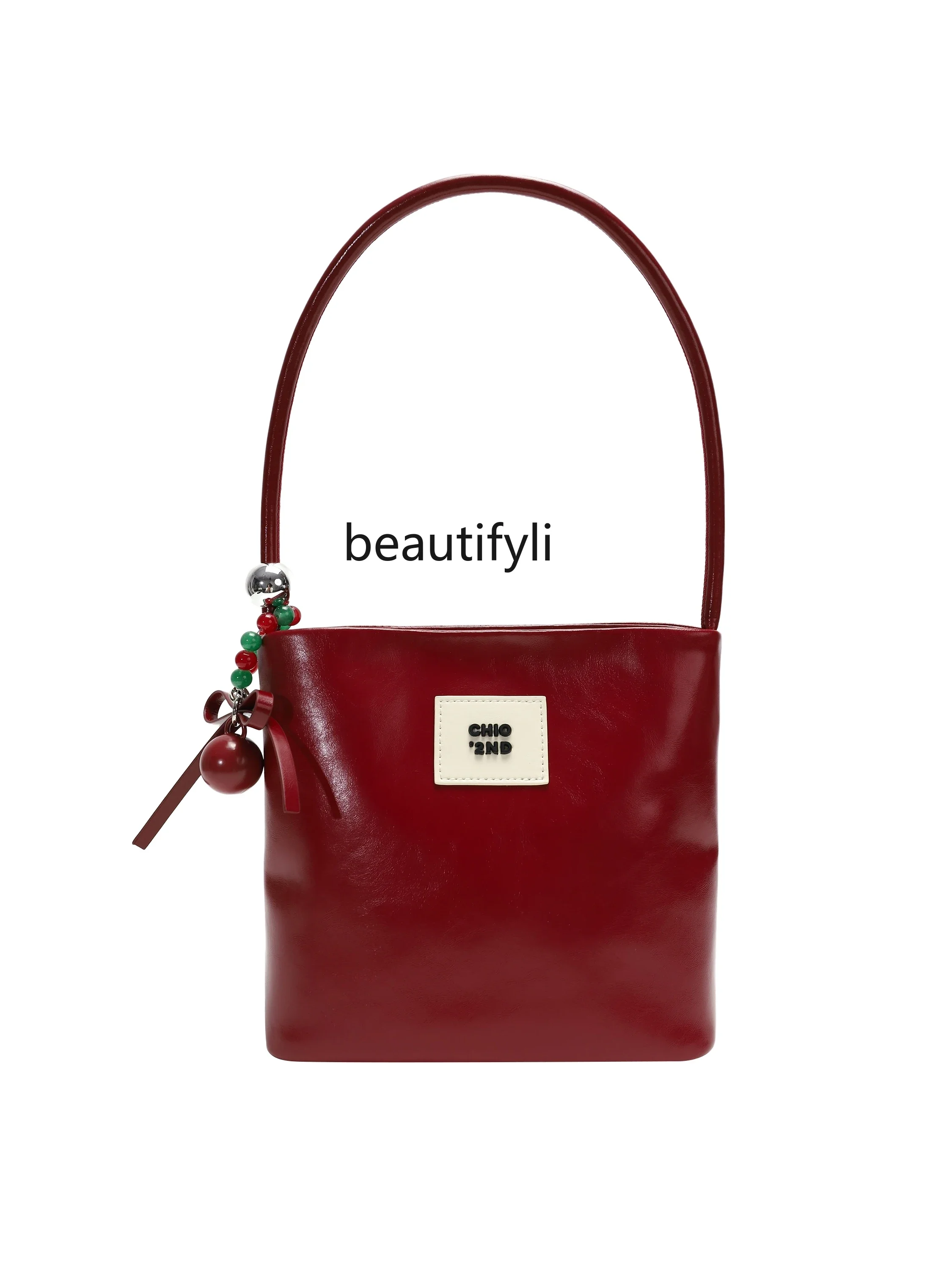 

Cherry bucket bag women's handbag going out small bag fashion commuter shoulder bag