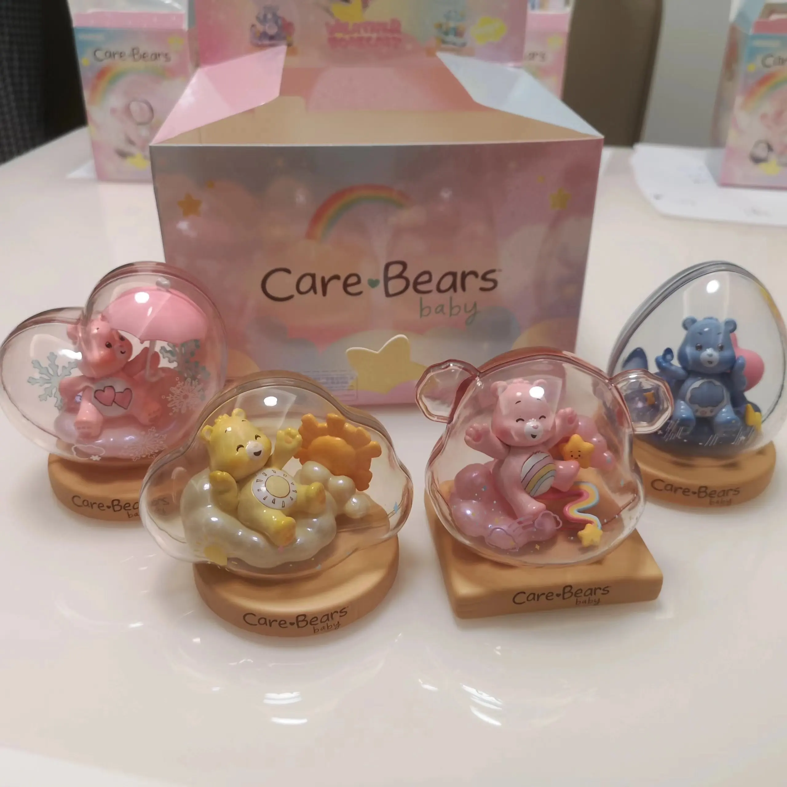 Miniso Blind Box Care Bears Weather Forecast Series Blind Anime Peripheral Figures Cartoon Decorative Tabletop Ornaments Gifts